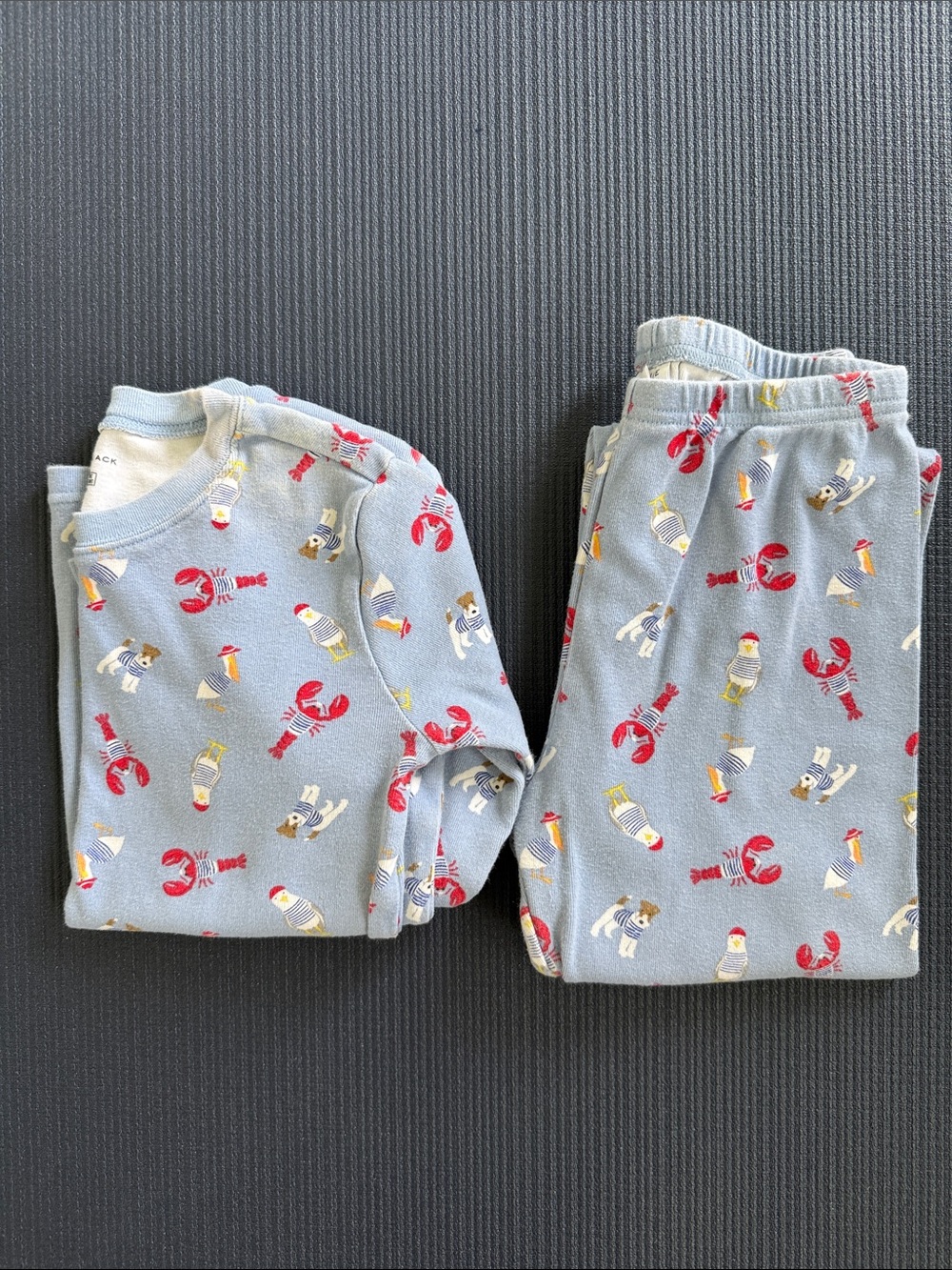Janie and Jack Blue Nautical Lobster Pajama Set - Size 11/12